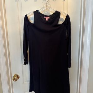 NWT Small Lilly Pulitzer Navy Blue Cold Shoulder Sweater Dress